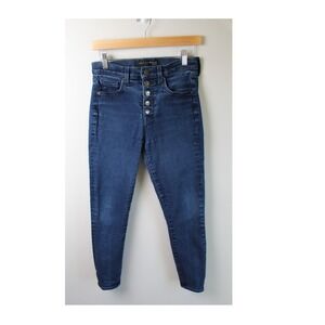 Veronica Beard Jeans Womens 28 Debbie Ankle Skinny High Rise Bright Blue Stretch